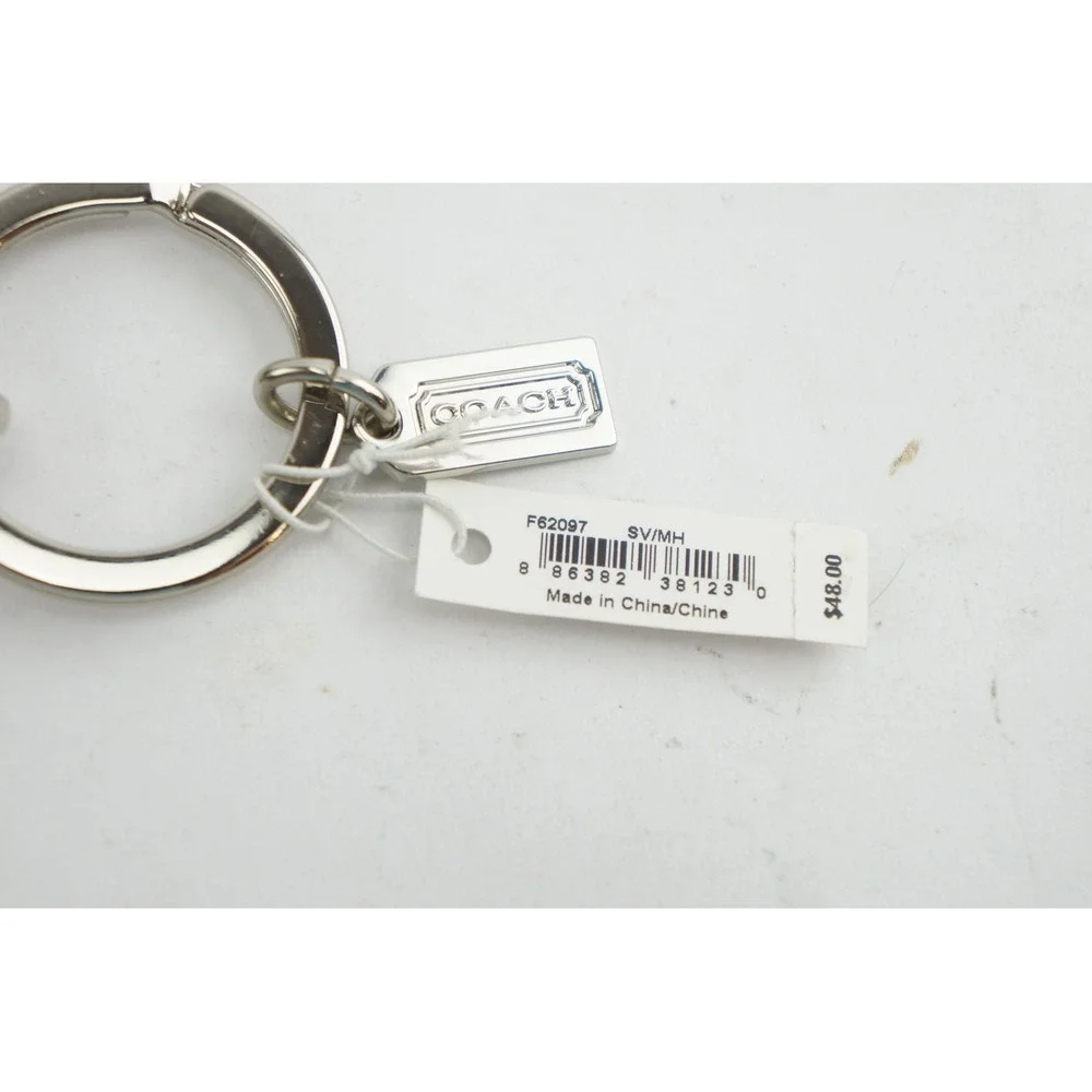 Coach Bottle Opener Keychain Mahogany Leather Silver F62097 New Employee Sale